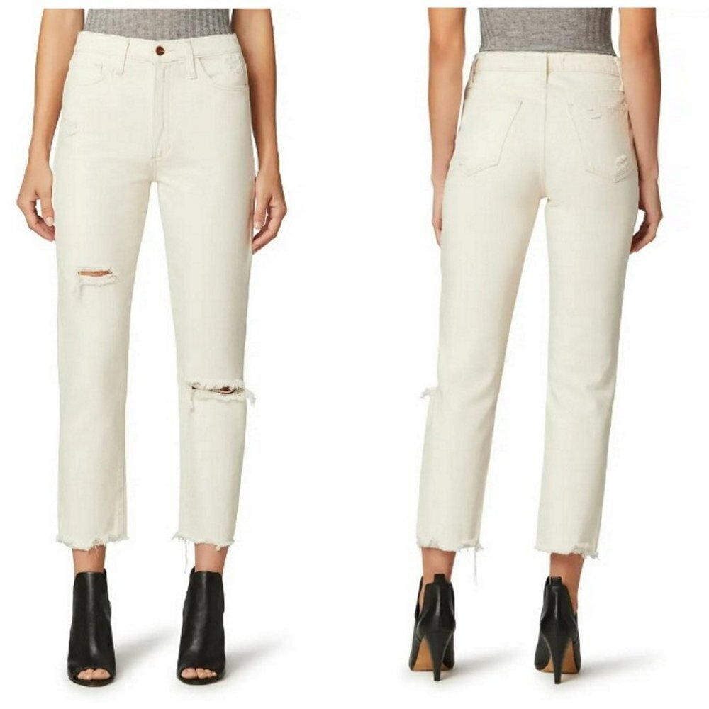NWT New $228 Joe's The Honor Ripped High Waist Ankle Straight Leg Jeans Size 32